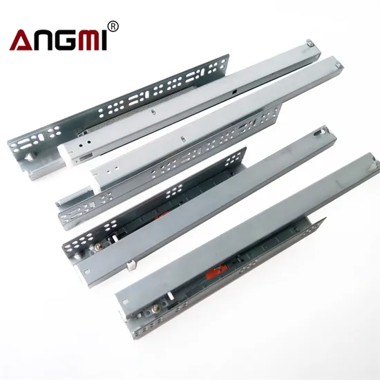 2 Fold Undermount Drawer Slides Partial Extension Slide Rails with Plastic Handles Adjustment 