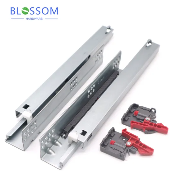 Furniture Hardware Kitchen Concealed Cabinet Drawer Slides Partial Extension Push to Open Undermount Drawer Slide with Clip 