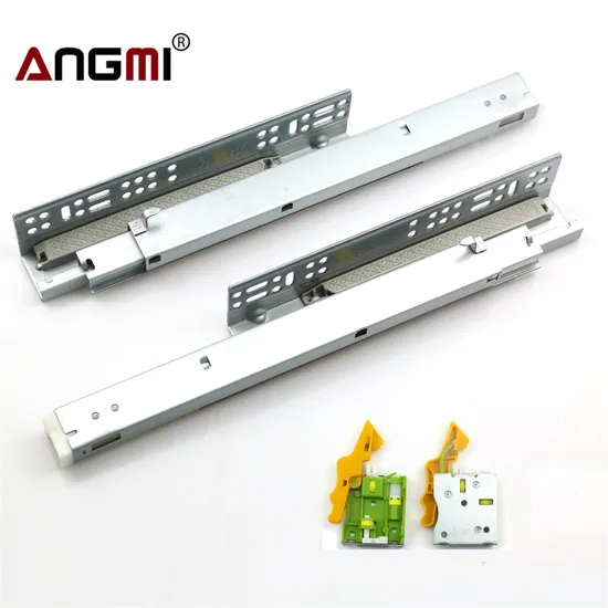 2 Folds Single Partial Extension Soft Close Undermount Drawer Slide Concealed Runner with Pin 