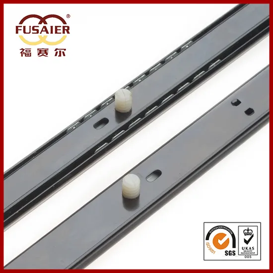 Cutomize Type with Plastic Screw 27mm Single (Partial) Extension Ball Bearing Slide 